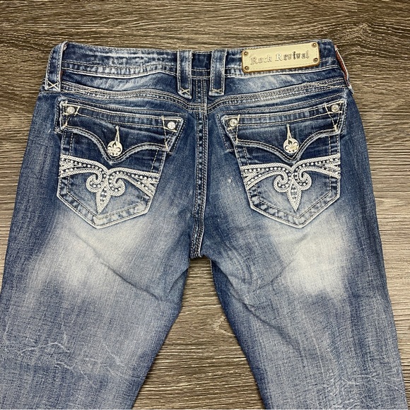 ROCK REVIVAL Sora Capris Womens 27 Flap Pocket Bling 24" Inseam Low Rise - Picture 13 of 15